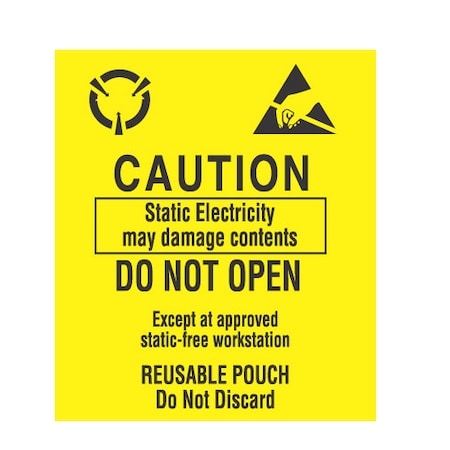 Transforming Technologies 3-1/2x3, Caution Static Electricity, Label LB9160